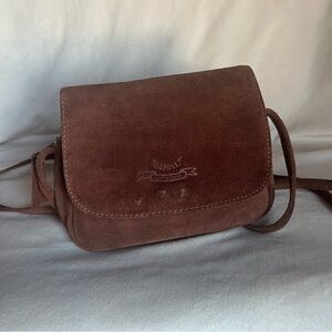 Brown Suede Crossbody Bag
